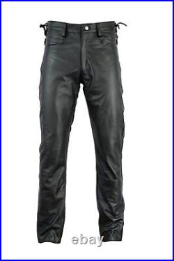 Black Leather Pants Men Soft Lambskin Sleek And Sexy 501 Style Pants