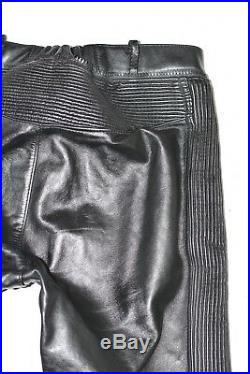 Black Leather SCHUH Biker Motorcycle Armour Men's Trousers Pants Size W32 L28