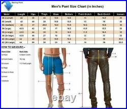 Black Men's Leather Pants Designer Pant Genuine Soft Lambskin Biker Pants