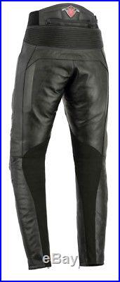 Black Mens RS Leather Motorcycle Motorbike Biker Trousers Jeans Pants CE Armour