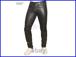 Black STRETCHABLE LEATHER super skintight skinny leather jeans pants tube
