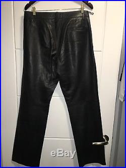 Boss Hugo Boss Men's Real Leather Pants 40R Black
