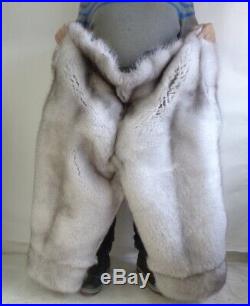 Brand New Norwegian Blue Fox Fur & Leather Pants Men Man Size All