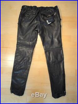 Burberry Prorsum Men's Leather Biker-style Pant (Euro 48, US W30-31 L32)