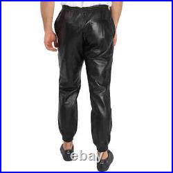 Burberry Runway Men's Black Leather Trousers