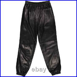 Burberry Runway Men's Black Leather Trousers