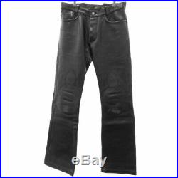 CHROME HEARTS LTHR PANTS Cross ball button flared knee leather pants