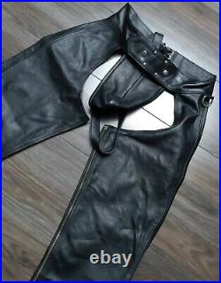 Chaps Cuir Noir Avec Jockstrap L Leder Leather Gay Skin Rob Expectations Neuves