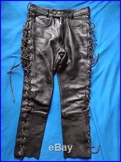 Classic Gear by Hein Gericke Black Leather Mens pants 40 motorcycle trousers