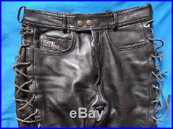 Classic Gear by Hein Gericke Black Leather Mens pants 40 motorcycle trousers