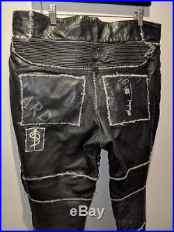 Crust Scab Punk Leather Motorcycle Biker Pants DIY Men's 1 of 1 Size 34