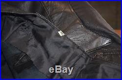 Custom Made Men Black Pants Size 32 Muti-Textured Leather Rare Bell Bottom