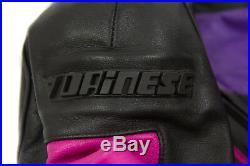 DAINESE Men's Leather 2 Piece Motorcycle Biker Suit Jacket+Trousers Pants, M/50