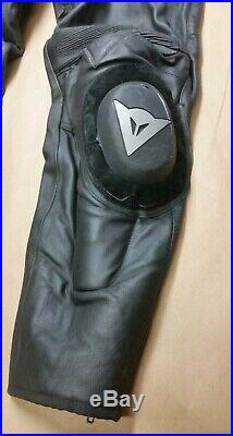DAINESE Mens Perforated Leather Motorcycle Pants with Knee Pads Size 56