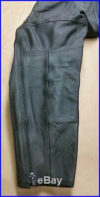 DAINESE Mens Perforated Leather Motorcycle Pants with Knee Pads Size 56