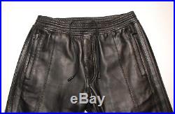 DIESEL BLACK GOLD Men's Larobby Leather Joggers Pants Black Size 48IT 32US New