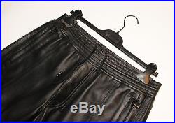 DIESEL BLACK GOLD Men's Larobby Leather Joggers Pants Black Size 48IT 32US New