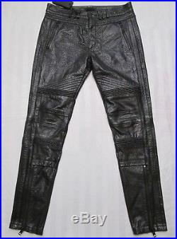 DIESEL BLACK GOLD Mens LAPROUST Black Leather Slim-Skinny Pant 00SF17-BGPBK