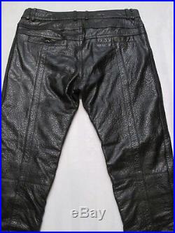 DIESEL BLACK GOLD Mens LAPROUST Black Leather Slim-Skinny Pant 00SF17-BGPBK