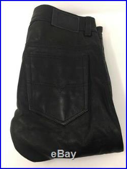 DIESEL Black P-Thavar-L Leather Trousers Sizes W28, W30, W31, W32, W33