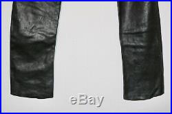 DIESEL Black Soft Lamb Leather Motorcycle Biker Jeans Pants Mens Size 29 x 30