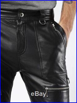 DIESEL Men leather Trousers / Pants 32 (NEW NEVER USED) Pantalones de piel