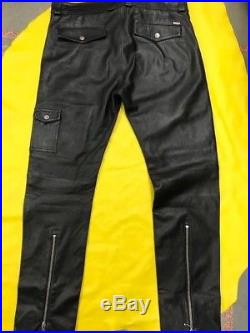 DIESEL Men leather Trousers / Pants 32 (NEW NEVER USED) Pantalones de piel