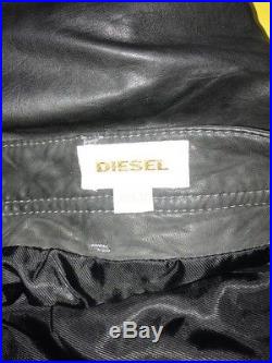 DIESEL Men leather Trousers / Pants L (NEW NEVER USED) Pantalones de piel