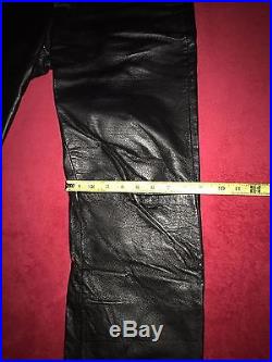 DIESEL Men's BLACK LEATHER PANTS size 30