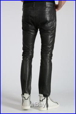 DIESEL New Man Black Leather Five Pockets P-THAVAR-L Pants Trousers NWT ...