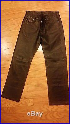 DIESEL men's leather pants size 34, excellent condition