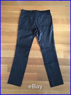 DKNY Jean Mens NEW Slim Fit Black Leather Pants Size 32 34 x 32 $495 NWT