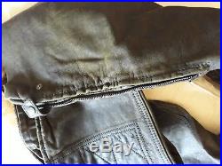 DKNY men's leather trousers size 36 with ankle zips and pattern stitching on leg
