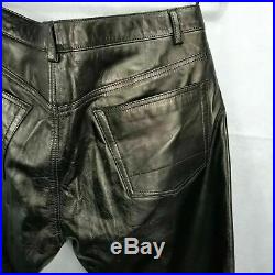 DNKY Mens Black Leather 5 pocket Pants/Jeans Size 36 x 34 Straight leg New