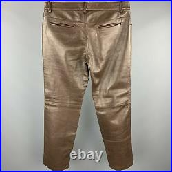 DOLCE & GABBANA Size 36 / IT 54 Brown Leather Flat Front Pants