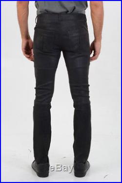 DROMe New Man Black Lamb Leather 5 Pockets Casual Pants Trousers Size M $953