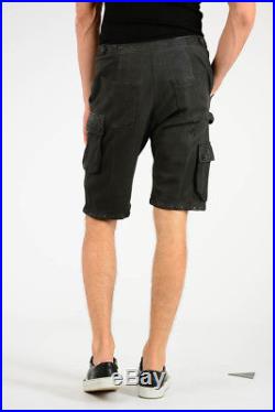 DROMe New Man Off Black Leather Cargo Bermuda Shorts Pants Trouser Size M $1210