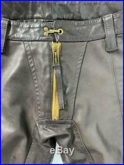 DSQUARED2 Biker Pants Size 46 Men's Leather Brown Straight Zipper Japan FS