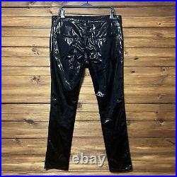 Daang Goodman Tripp NYC Faux Leather Pants Mens Size 32x32 Black Tapered Leg NEW