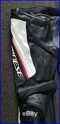 Dainese Delta 3 Mens Perforated Leather Pants Black/White/Red