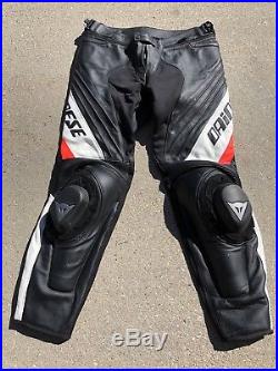 Dainese Delta Pro Evo C2 Mens Leather Pants Black/White 52 Euro 42 US