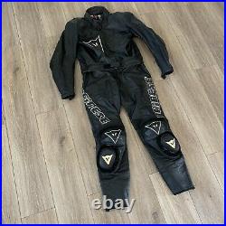 Dainese Leather Suit 2 Pieces Racing Jacket Pants Mens 54 Italy Motorcycle Black