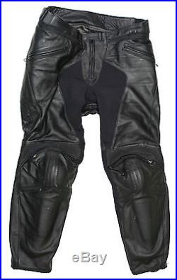 Dainese Men Pony C2 Leather Pants Road Motorcycle Padded Trousers Size 54 Black