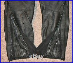 Dainese Perforated Leather Motorcycle Pants Men's Black sz 52! OUTSTANDING