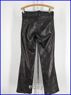 David Samuel Menkes NYC Heavy Duty Black Leather Pants 29 X 30