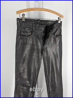 David Samuel Menkes NYC Heavy Duty Black Leather Pants 29 X 30