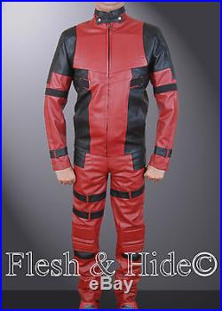 Stormwise Mens Fashion Dead Pool Leather Jacket & Pant