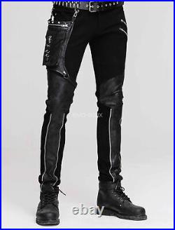Devil Fashion Rock Men Pu Leather Pants punk Gothic Trousers Steampunk Casual