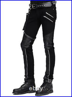 Devil Fashion Rock Men Pu Leather Pants punk Gothic Trousers Steampunk Casual