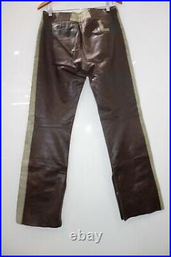 Diesel Brown leather/ suede 2 tone pants. Size 31